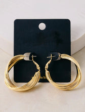 Row twist hoop earrings