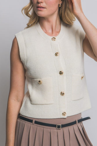 Knit fall vest