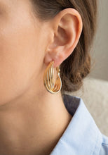 Row twist hoop earrings