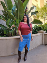 Denim long skirt