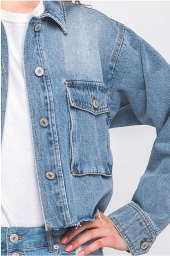 Cargo cropped Denim jacket